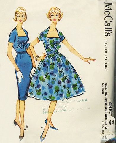 mccall's dress 4885 | Allison Marchant | Flickr Shelf Bust Dress, Full Skirt Dress Pattern, 1950's Dresses, Vintage Wiggle Dress, Mccalls Dress, Junior Dress, 1950s Sewing Patterns, Patron Vintage, Vintage 1950s Dress