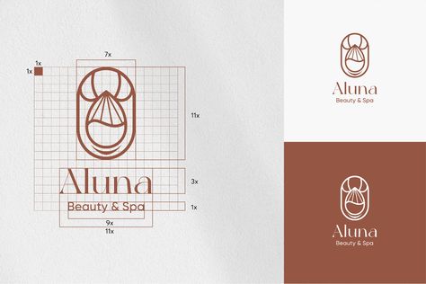 Aluna - Beauty & Spa | Brand Identity on Behance Spa Identity, Facial Logo Skin Care, Day Spa Branding, Beauty Care Logo Skincare, Luxury Spa Branding, Spa Branding, Beauty Spa, Graphic Design Branding, Brand Identity