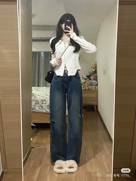 Crop Top Korean, Autumn Streetwear, Women Crop Top, Top Korean, Oufits Casual, Downtown Outfits, Y2k Tops, Korean Casual Outfits, Slim Sweater