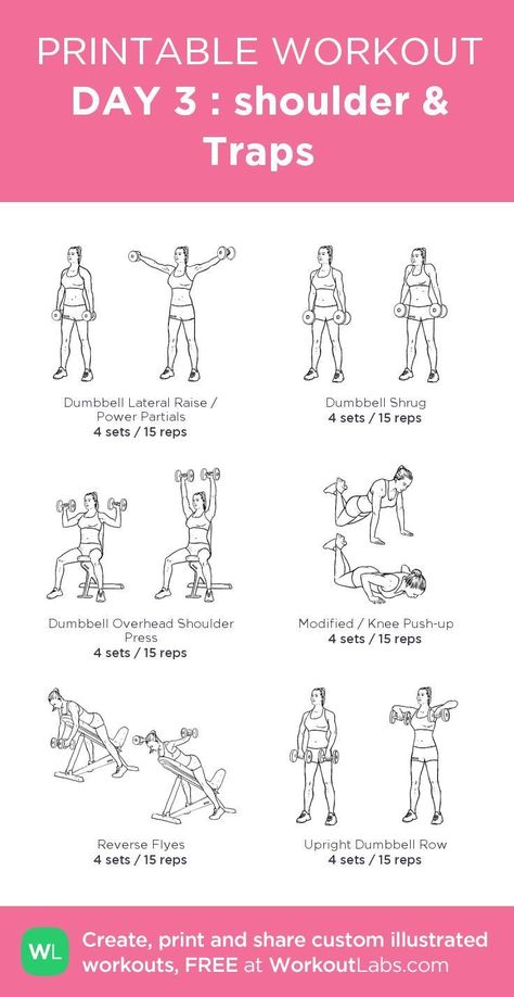 Shoulder And Trap Workout, Trap Workout, Shoulder Workout Women, Shoulder Workout At Home, Traps Workout, Back And Shoulder Workout, Workout Labs, Workout Gym Routine, Printable Workout