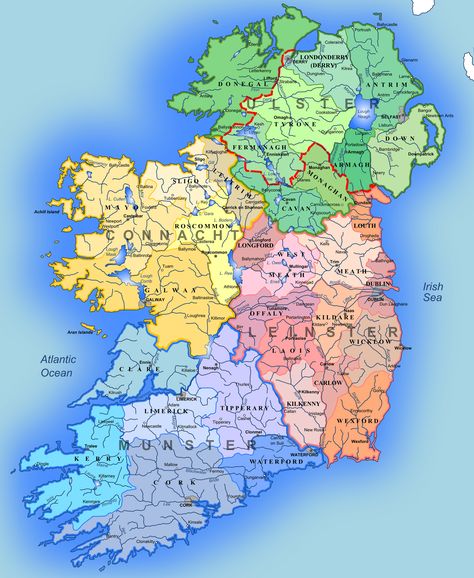 Administrative Map of Ireland Irish Slang, Counties Of Ireland, Map Of Ireland, Irish Genealogy, Ireland History, Yorkshire Sculpture Park, Irish Ancestry, Images Of Ireland, Armchair Travel