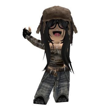 Ushanka Roblox Outfit, Emo Roblox Outfits, Rblx Avatar, Roblox Emo Outfits, Y2k Outfit Ideas, Roblox 3, Save Outfits, Rblx Fits, Female Avatar