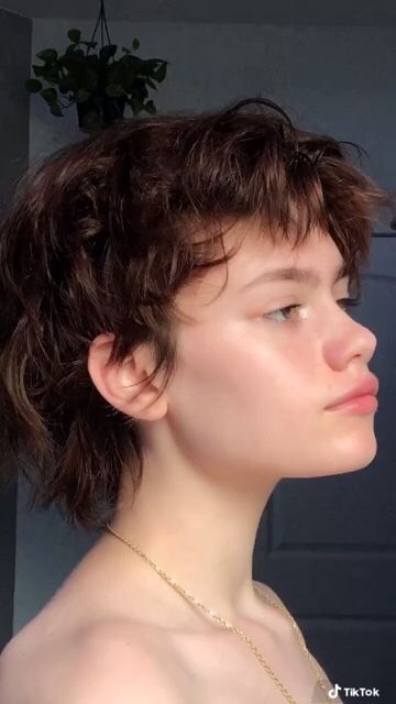 Enby Hair Mullet, Shaggy Pixie Mullet Curly, Soft Short Mullet, Short Alt Mullet, Mullet Mohawk Women, Wavy Short Mullet, Shullet Hairstyles Short, Lesbian Mullet Haircut, 80s Pixie Cut