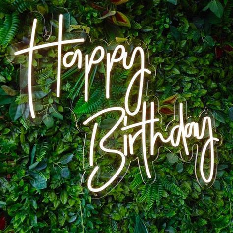 Neon Sing, Birthday Party Neon, Happy Birthday Neon Sign, Birthday Neon Sign, Happy Birthday Neon, Party Neon Sign, Clear Acrylic Sheet, Grandmother Birthday, Logo Neon