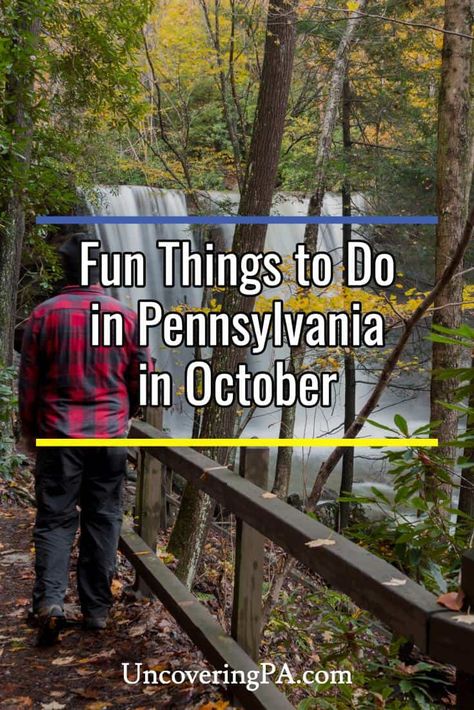 The top things to do in Pennsylvania this October via @UncoveringPA Things To Do In Pennsylvania, Pennsylvania Waterfalls, Ohiopyle State Park, Visit Pittsburgh, Pennsylvania Travel, Camping Locations, Pittsburgh Pennsylvania, On The Road Again, Beautiful Waterfalls