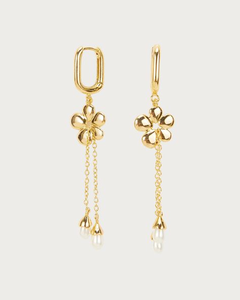 Camille Flower Drop Earrings | En Route Jewelry En Route Jewelry, Ball Jewelry, Carnelian Stone, Hard Metal, Jewelry Lookbook, Gold Drop Earrings, Cord Necklace, Dream Jewelry, Jewelry Inspo