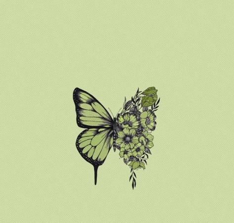 Sage Green Profile Picture Aesthetic, Laptop Wallpaper Butterflies, Green Vibes Aesthetic Wallpaper, Green Butterfly Widget, Green Buterfluffy, Widgetsmith Ideas Green, Butterfly Grunge Aesthetic, Green Aesthetic Profile, Green Profile Pic