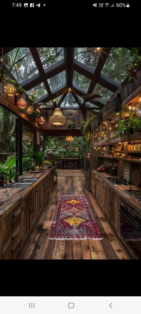 Forest Homes, Homes Ideas, Boho Kitchen, Forest House, Forest