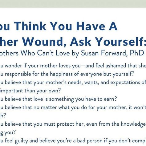 whitney goodman lmft on Instagram: "Have you ever heard of the mother wound? Wonder if you have one? If you answered yes to several or all of these questions, it may be something you’re struggling with. This week I’m speaking to daughters who felt unloved by their mothers and are still impacted by that lack of love in adulthood. This Email Is For: * daughters who feel unloved by their mothers * daughters who want to understand how a critical, rejecting, unloving mother can impact you in adulth Enmeshed Mother Daughter, Whitney Goodman, Lack Of Love, Mother Wound, Bad Person, That's Love, Mothers Love, Have You Ever, You Must