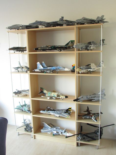 Aircraft shelves (Feb 2016) | Flickr - Photo Sharing! Model Airplanes Display, Home Shelves, Home Shelves Ideas, Model Airplanes Kit, Model Display, Shelves Ideas, Airplane Fighter, Lego Military, Model Images