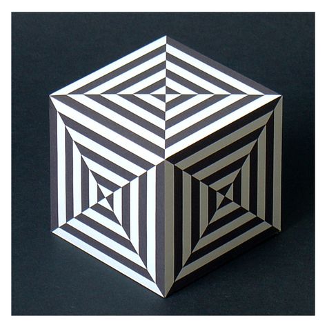 alternate square cube 2 Op Art Lessons, Cube Template, Art Cube, Optical Illusion Drawing, Illusion Drawings, Quilt Modernen, Geometric Pattern Art, Graph Paper Art, Optical Illusions Art