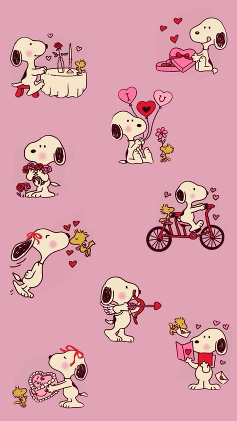 Vintage Valentines Background, Snoopy Wallpaper Ipad, Snoopy Ipad Wallpaper, Pink Snoopy, Cute Iphone Wallpaper, 헬로키티 배경화면, Snoopy Valentine, Snoopy Images, Snoopy Wallpaper