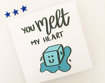 Funny Valentine card, Cute card, Pun card, Valentine's card, You melt my heart, Boyfriend, Girlfriend, Partner Melt My Heart, Punny Cards, Drawings For Boyfriend, Easy Valentine Crafts, Funniest Valentines Cards, Birthday Gifts For Boyfriend Diy, Birthday Cards For Boyfriend, Cute Puns