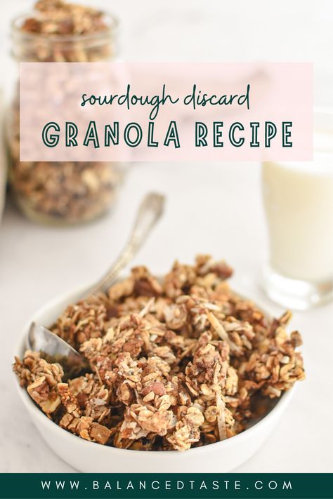 sourdough granola recipe Sourdough Discard Cereal, Sourdough Discard Granola Bars, Sourdough Discard Granola, Sourdough Granola, Granola Clusters, Gluten Free Granola, Unsweetened Coconut, Macadamia Nuts, Granola Recipes