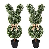 Front Porch Topiary Ideas, Rabbit Topiary, Bunny Topiary, Easter Front Porch Decor, Easter Topiary, Topiary Balls, Camellia Tree, Front Door Plants, Outdoor Topiary