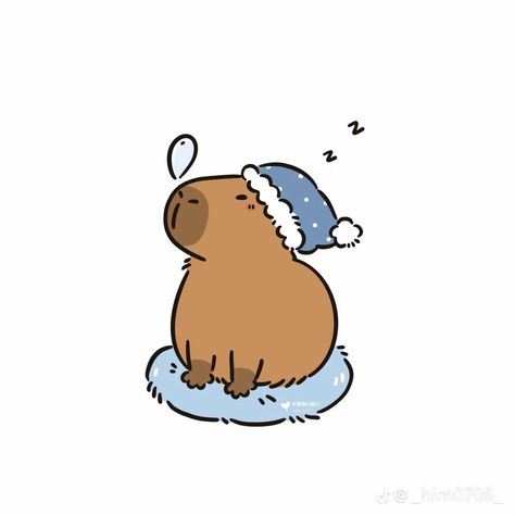 Capybara Clipart, Capybara Cartoon, Sleeping Drawing, Scorpio Art, Your Name Anime, Little Doodles, Cute Cartoon Drawings, Kawaii Cat, Cute Little Drawings