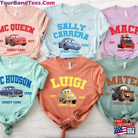 Disney Cars Shirt Family Group Classic Sweatshirt Check more at https://tourbandtees.com/product/disney-cars-shirt-family-group-classic-sweatshirt/ Disney Cars Shirts For Family, Group Disney Shirts, Disney Universal Studios, Create T Shirt Design, Adventure Car, Disney Trip Shirts, Trip Shirts, Florida Trip, Disney Ideas