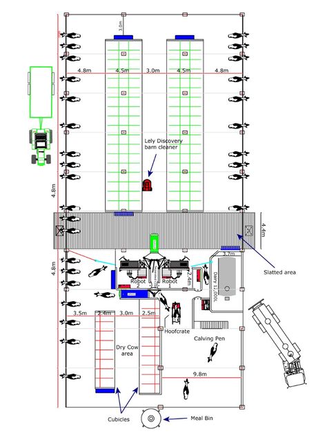 Buildings focus: Milking 28 cows in a brand new indoor robotic-milking system - Agriland.ie Cow Shed Design, Cattle Housing, Cattle Barn, Dairy Farming, Cow Shed, Cow House, Raising Farm Animals, Farmhouse Architecture, Instagram Wall