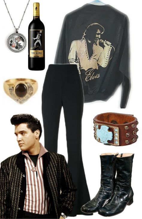 more in my account!! Elvis Concert Outfit, Elvis Presley Inspired Outfit, Elvis Presley Outfits Women, Elvis Inspired Outfit Women, Elvis Inspired Outfit, Elvis Outfits, Elvis Concert, Elvis Birthday, Iconic Outfits