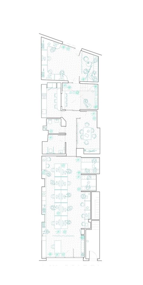 Co Working Office Layout Plan, Coworking Floor Plan, Coworking Office Plan, Art Studio Plan Architecture, Cowork Space Design, Coworking Space Floor Plan, Community Kitchen Architecture, Coworking Space Layout, Co Working Space Plan