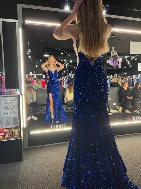 Royal Blue Open Back Prom Dress, Sparkle Blue Dress, Prom Dresses Dark Blue Sparkly, Dark Blue Sparkly Prom Dress, Royal Blue Prom Dress Long Sparkle, Deep Blue Prom Dress, Bold Prom Dresses, Blue Sparkly Prom Dresses, Prom Dresses Long Blue Royals