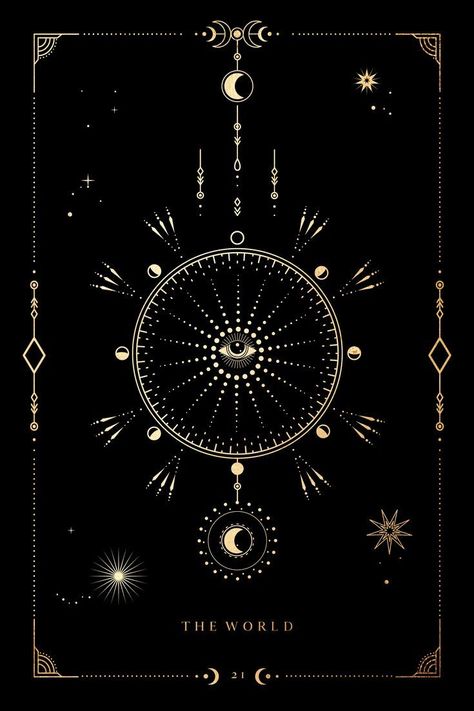 The World Tarot Card Art Print Celestial Wall Decor - Etsy | The world tarot, Tarot cards art, The world tarot card The World Tarot Card Art, Sun And Moon Decor, World Tarot Card, The World Tarot Card, Witches Tarot Cards, Astrology Poster, Tarot Card Art, The World Tarot, Witch Wallpaper