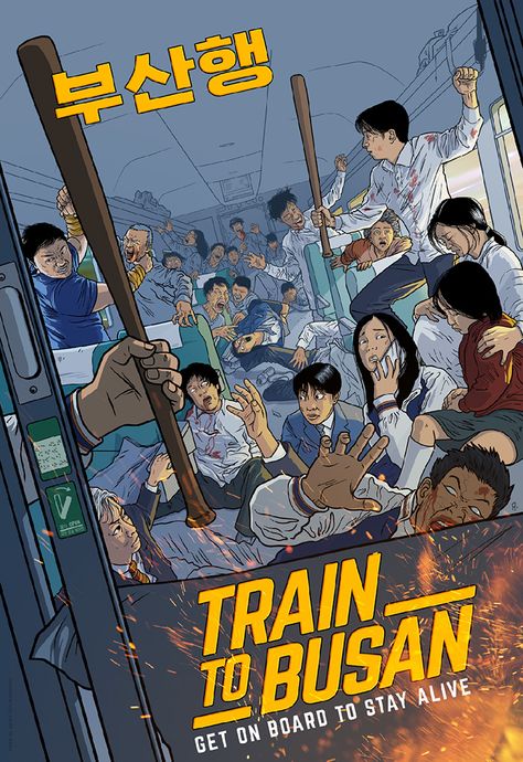 Train To Busan Poster, Train To Busan Movie, Rage Room, Movie Illustration, Movies Fanart, Train To Busan, Zombie Game, Series Posters, Public Transit