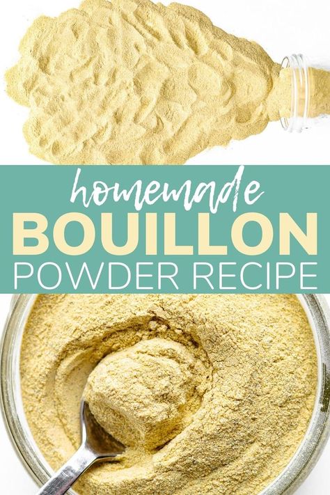 Chicken Bouillon Recipe, Homemade Bouillon, Chicken Broth Substitute, Bouillon Recipe, Chicken Bouillon Powder, Homemade Dry Mixes, Homemade Spice Mix, Spice Blends Recipes, Seasoning Blends