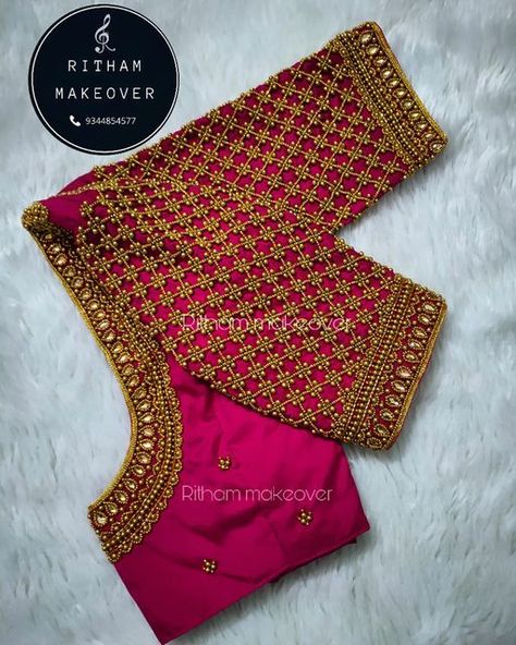 Aari Wrk Blouse Designs Simple, Wedding Embroidery Blouse Designs, Wedding Maggam Work Designs, Aari Work Blouse Design Images Bridal, Latest Bridal Aari Work Blouse Designs, Arri Blouse Designs Latest, Arri Work Blouse Designs Latest, Marriage Aari Work Blouse Design, Arri Work Blouse Designs Wedding