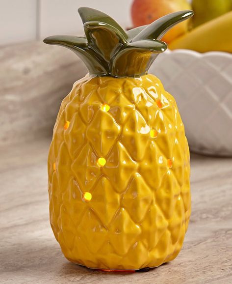 Tropical Paradise Pineapple Table Lamp Beach Hawaiian Pineapple Accent Lamp Lamp Beach, Coconut Aesthetic, Pineapple Table, Interesting Decor, Beach House Exterior, Coconut Milk Curry, Coconut Bowl, Juicy Fruit, Accent Lamp