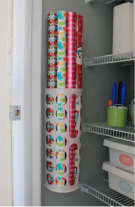 Hall Closet Organization, Ikea 2015, Closet Ikea, Ikea Desk Hack, Wrapping Paper Storage, Ikea Closet, Ikea Furniture Hacks, Organisation Hacks, Ikea Hackers