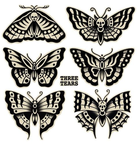 American Traditional Moth Tattoo Black, American Traditional Insects, American Traditional Butterfly Black, American Traditional Monarch, Traditional Style Moth Tattoo, American Trad Butterfly, Butterfly American Traditional Tattoo, American Traditional Tattoo Drawing, American Traditional Insect Tattoo