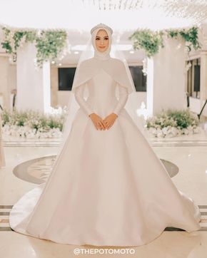 This is NOW! From the wedding session @indahnadapuspita & Eko Sapta Putra  Photograph Muslim Wedding Dress Hijab Bride, Wedding Dress Hijab, Mode Batik, Wedding Dresses Muslim, Muslim Wedding Gown, White Wedding Gown, Baju Kahwin, Muslimah Wedding Dress, Nikah Dress