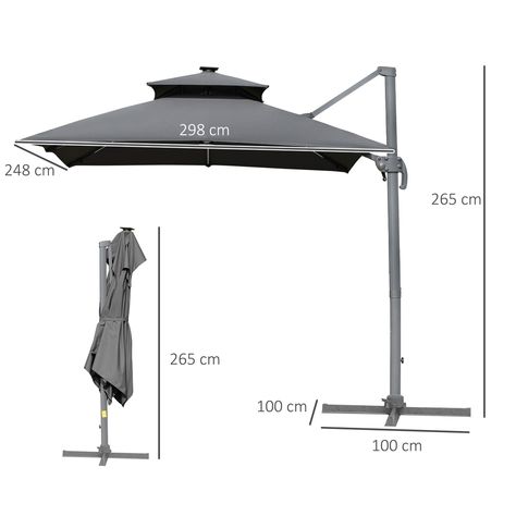 Outsunny 3m Cantilever Parasol with Solar LED Lighting: Tilt and Crank Handle and Cross Base in Grey https://www.refinedhomeliving.co.uk/products/outsunny-3m-cantilever-parasol-with-solar-led-lighting-tilt-and-crank-handle-and-cross-base-in-grey Refined Home Living Elevate your space with timeless elegance and modern comfort. ✨🏡 #RefinedHomeLiving #ElegantLiving #HomeInspiration #Bestseller #refinedhomeliving #luxury #summerready #gardenideas #outdoorliving #alfresco #summernights #outdoorl... Sun Shade Canopy, Cantilever Parasol, Cantilever Patio Umbrella, Light Scattering, Offset Patio Umbrella, Awning Canopy, Shade Canopy, Outdoor Toys For Kids, Fire Pit Patio