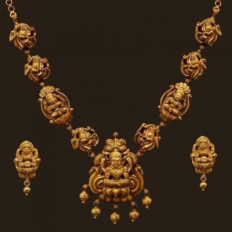 Vummidi Bangaru Jewellers, Gold Temple Jewellery, Antique Gold Jewelry Indian, Gold Jewelry Simple Necklace, Gold Necklace Indian Bridal Jewelry, Antique Bridal Jewelry, Antique Jewelry Indian, Bridal Jewelry Collection, Gold Pendant Jewelry