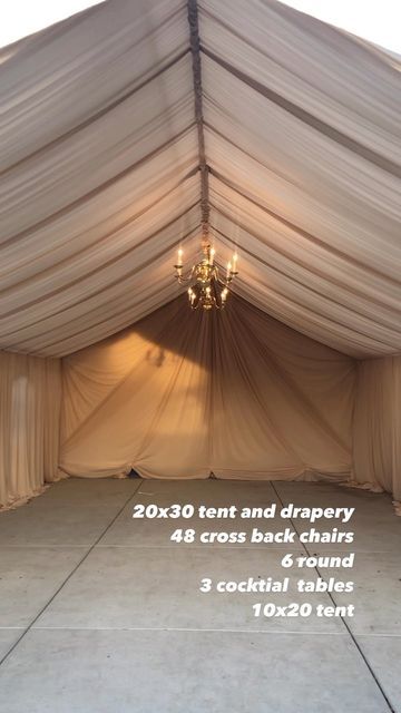 Drapes Party Decor, Sheer Ceiling Draping, How To Drape A Room For A Party, Garage Reception Wedding, Canopy Draping Party, Draping Party Decor, Tent Ceremony Wedding, Tent Draping Ideas, Tent Draping Wedding