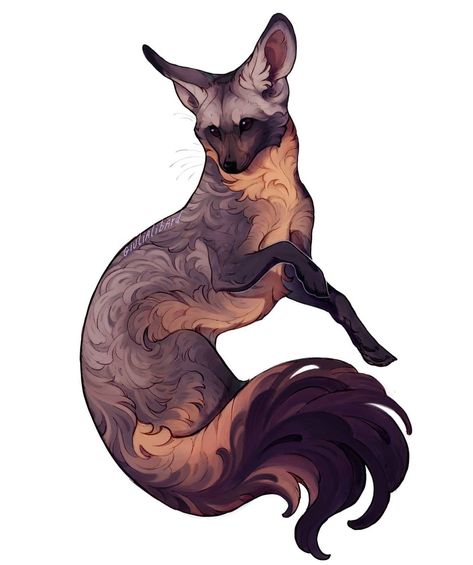 @giulialibard on Instagram: “Bat eared fox . . . #fox #foxes #batearedfox #wildlife #wildanimals #animal #animals #animalart #digitalart #digitalpainting” Fox Ears Drawing, Ears Drawing, Bat Eared Fox, Fox Bat, Canine Drawing, Fox Drawing, Fox Ears, Fox Art, Animal Ears