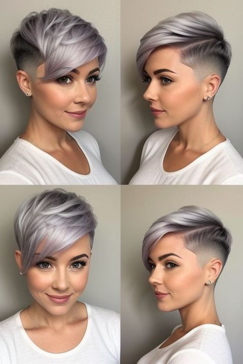 Pixie Hairstyles 2025, Short Pixie Hairstyle Women, Short Hair Shaved Sides, Short Pixie Haircuts For Women, Pixie Short Hair, Pixie Cut Shaved Sides, Feminine Short Hair, Short Hairstyles For Black Women, Shaved Pixie