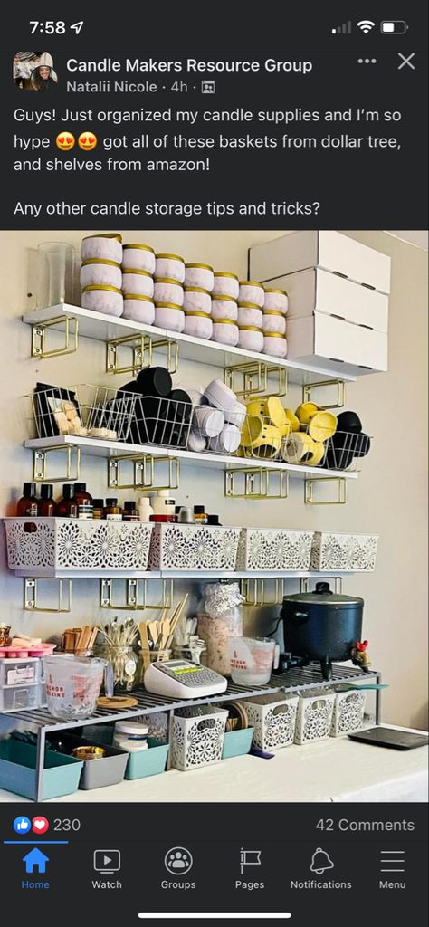 Candle Supply Storage, Candle Organization Storage, Candle Organization, Candle Making Business, Candle Supplies, Candle Making Supplies, Candle Room, Work Room, Candle Maker