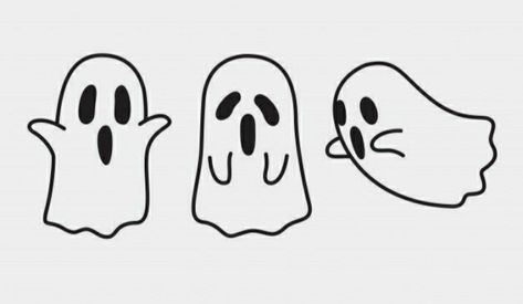 Gost Drawings Halloween, Simple Ghost Doodle, Simple Ghost Drawing, Cutesy Drawings, Cute Halloween Drawings Doodles, Learning Addition, Cute Halloween Drawings, Hipster Drawings, Halloween Creatures