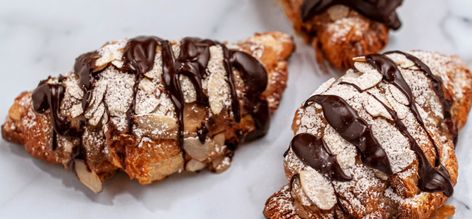 Chocolate Almond Croissants by Ree Drummond Roasted Vegetable Quesadilla, Chocolate Almond Croissant, Croissants Recipe, Food Network Recipes Pioneer Woman, Almond Croissants, Ree Drummond Recipes, Chocolate Croissants, Almond Pastry, Croissant Recipe