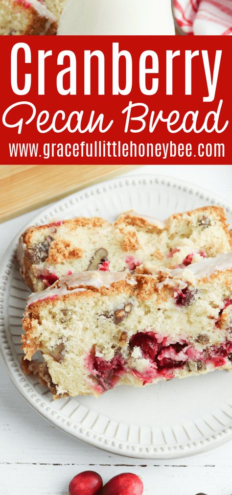 Cranberry Pecan Bread Recipe, Cranberry Pecan Bread, Dessert Loaf, Breads Recipes, Pecan Bread, Fruit Muffins, Dessert Breads, Pecan Muffins, Bread Sweet