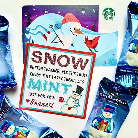 Winter Themed Teacher Appreciation, Card For Christmas, Appreciation Gifts Diy, Teacher Treats, Staff Morale, Teacher Appreciation Gifts Diy, Simple Cards Handmade, Target Gift Cards, Starbucks Gift Card