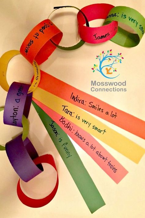 Make a Compliment Chain – Social Skill Activity for Going Back to School and getting to Know Your Classmates. #mosswoodconnections #socialskills #makingfriends #emotionalintelligence #backtoschool Social Skill Activity, Friendship Activities, School Age Activities, Get To Know You Activities, Social Emotional Activities, Kindness Activities, Social Skills Activities, First Day Of School Activities, Friend Activities