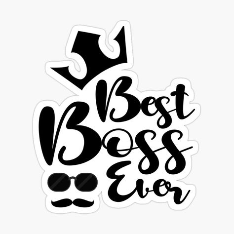 Get my art printed on awesome products. Support me at Redbubble #RBandME: https://www.redbubble.com/i/sticker/Best-boss-ever-by-Dinablal/128214321.JCQM3?asc=u Best Boss Ever, Boss' Day, Best Boss, Decorate Notebook, Coloring Stickers, Eye Catching Colors, Peace Gesture, Sticker Design, Print On Demand