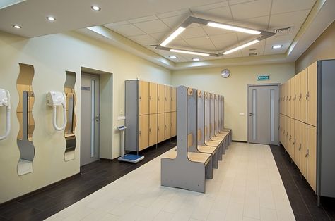 Modern Locker Room Design, Loker Sekolah, Interior Gym Design, Staff Lockers, Idol School Dr, Gym Design Interior, Locker Designs, Architecture Design Process, Sport Center