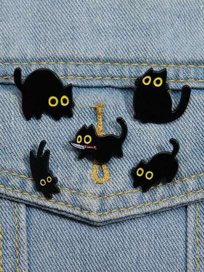 Cat Theme Gifts, Black Cats Funny, Cat Themed Accessories, Plants Display, Funny Clothing, Cat Power, Cat Enamel Pin, Backpack Gift, Cat Themed Gifts