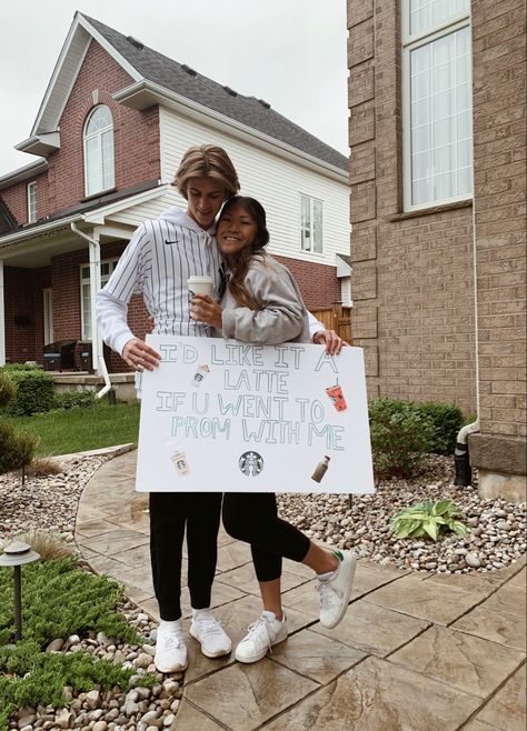 prom
promposal
starbucks
relationship 
couples Coffee Promposal, Cute Promposal Ideas, Cute Promposal, Promposal Ideas For Him, Cute Hoco Proposals, Homecoming Campaign, Cute Promposals, Formal Proposals, Ideas For Best Friends