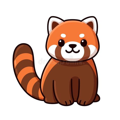 Red Panda Character, Panda Drawing Easy, Red Panda Drawing, Red Panda Cartoon, Kawaii Vector, Panda Day, Red Panda Cute, Red Panda Baby, Drawing Kawaii