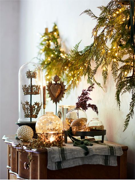 The Wintershop: TRIM THE TREE, DECORATE, ENTERTAIN, and Shop All Holiday - Terrain Christmas Ornament Display, Anthropologie Decor, Mercury Glass Vase, Days To Christmas, Shatterproof Ornaments, Ornament Display, Holiday Display, Candle Displays, Creative Living